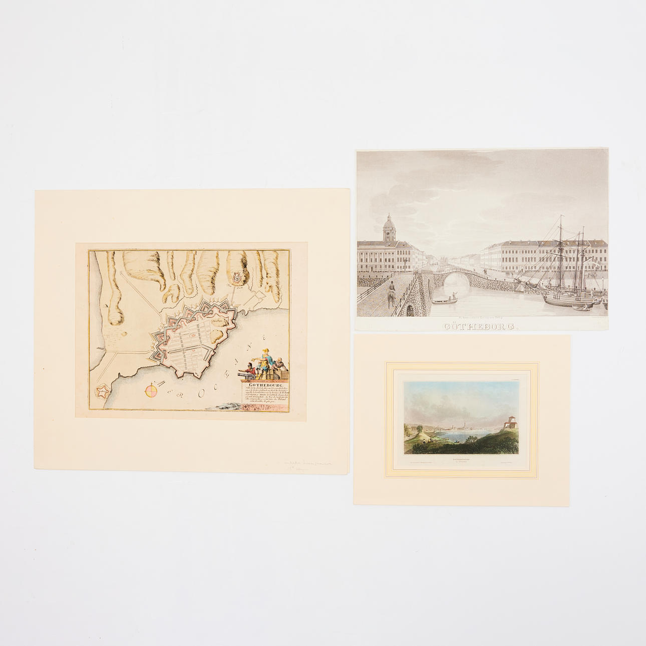 GOTHENBURG, 3 graphic sheets, i.a. from 1695.