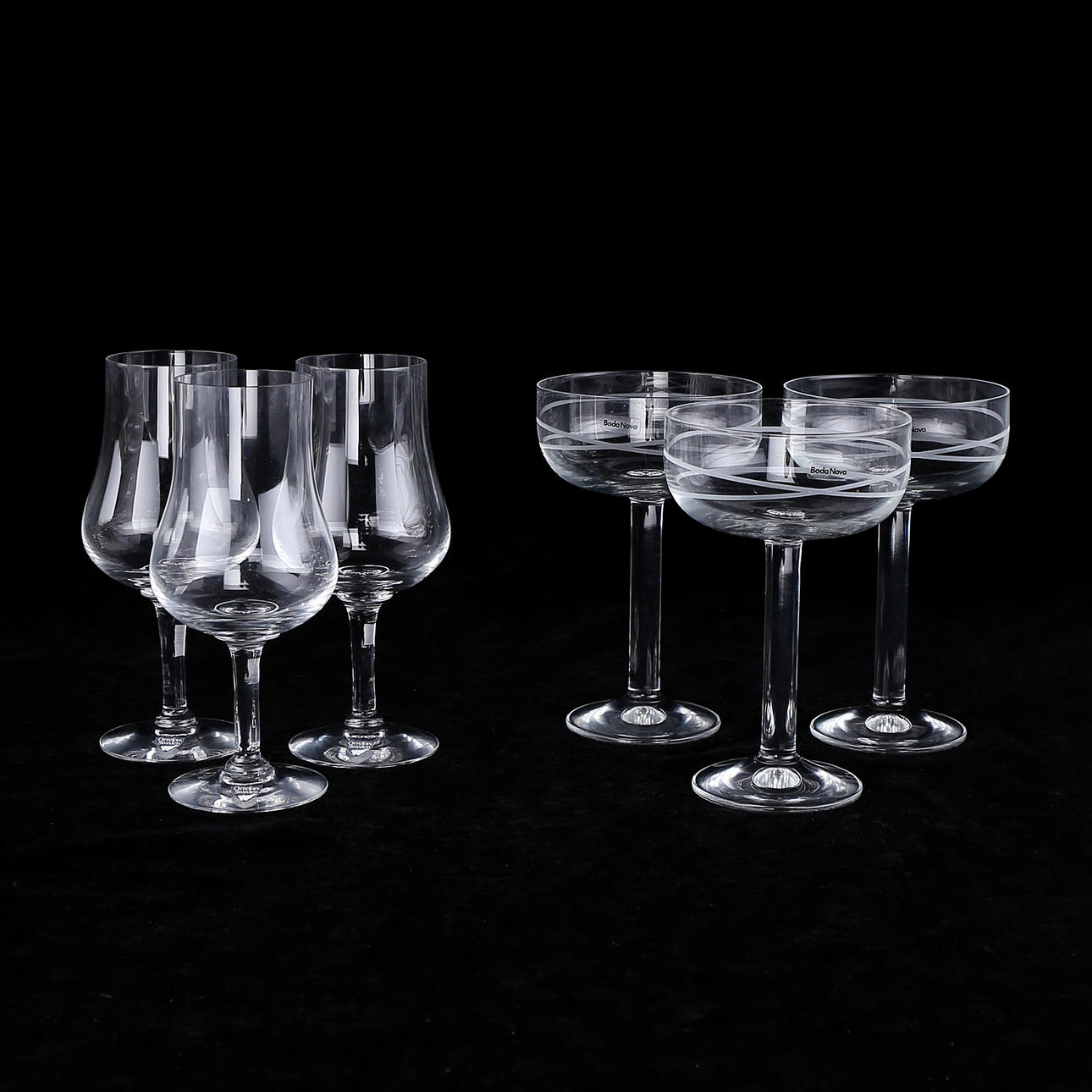 WINE GLASS, 6 pcs, "Elixir", "Serpentine", Orrefors, Boda Nova.
