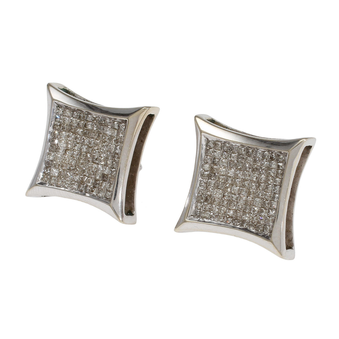 ÖRHÄNGEN, 1 par, 14k vitguld med diamanter, totalt ca 2,00 ct.