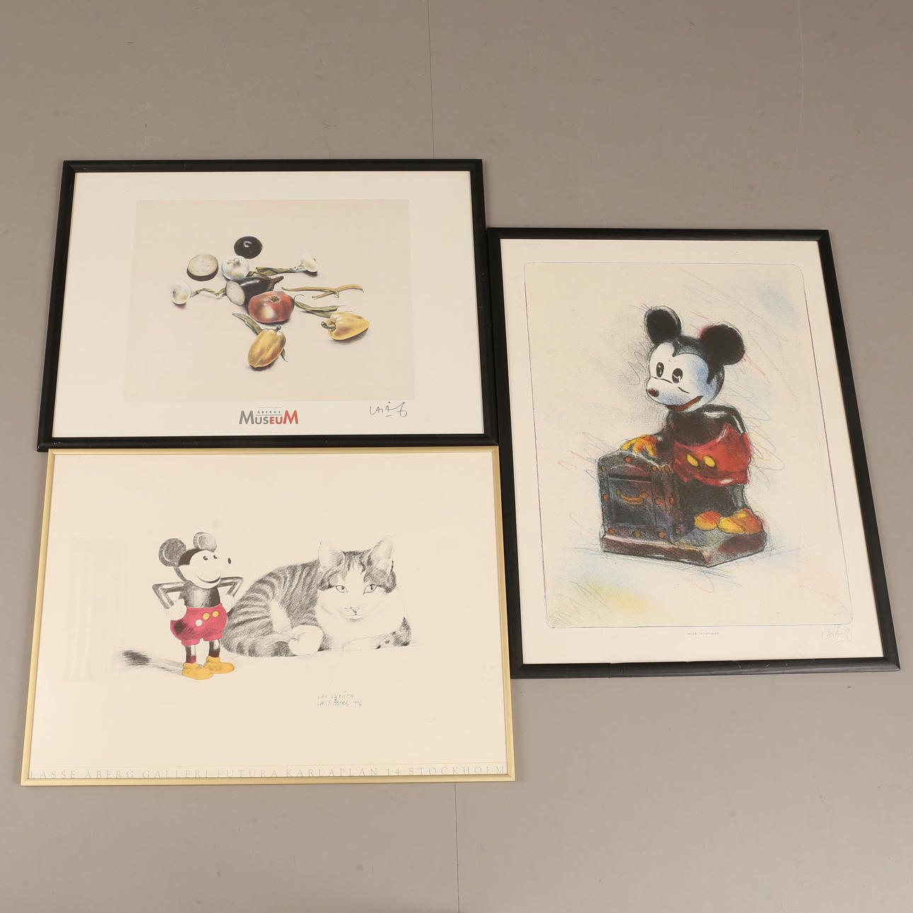 LASSE ÅBERG. Tryck, 3 stycken.