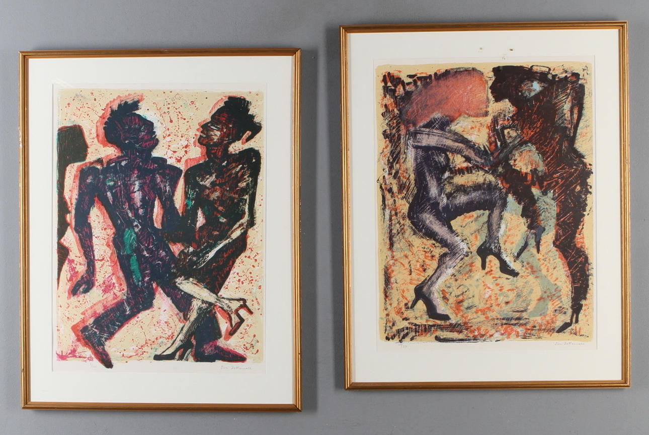 EVA ZETTERVALL. 2 st, färglitografier, signerade och numrerade 7/359 samt 119/350.