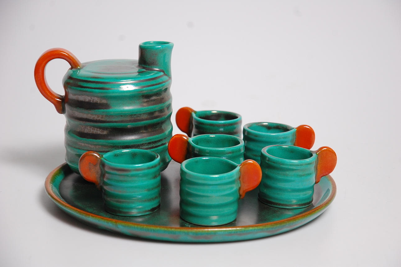 SERVIS, 8 delar, keramik Upsala-Ekeby, 1920-30-tal.