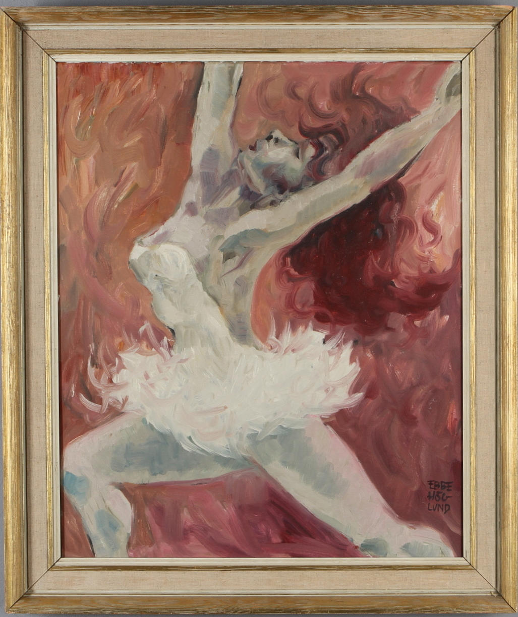 EBBE HÖGLUND. Ballerina, olja på duk, signerad.