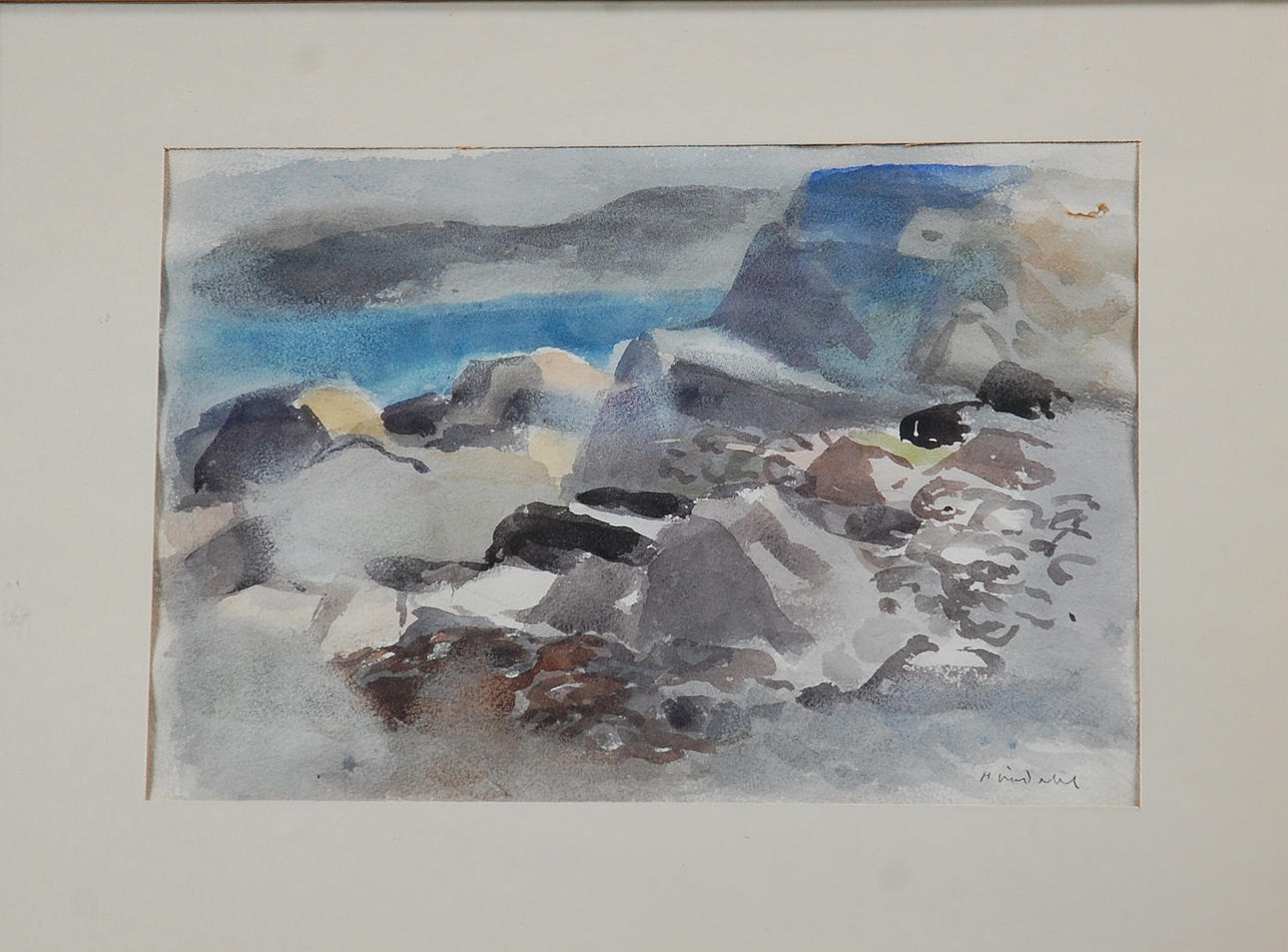 HELGE LINDAHL. akvarell, signerad.