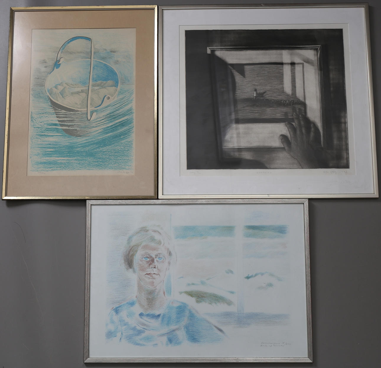 PARTI GRAFIK, 3 delar, bl.a "Beröring" Stefan Sjöberg, signerad, daterad 1982 samt numrerad 38/110.