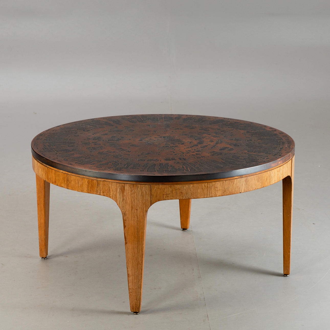 Sofabord med kobberplade, 1960'erne.