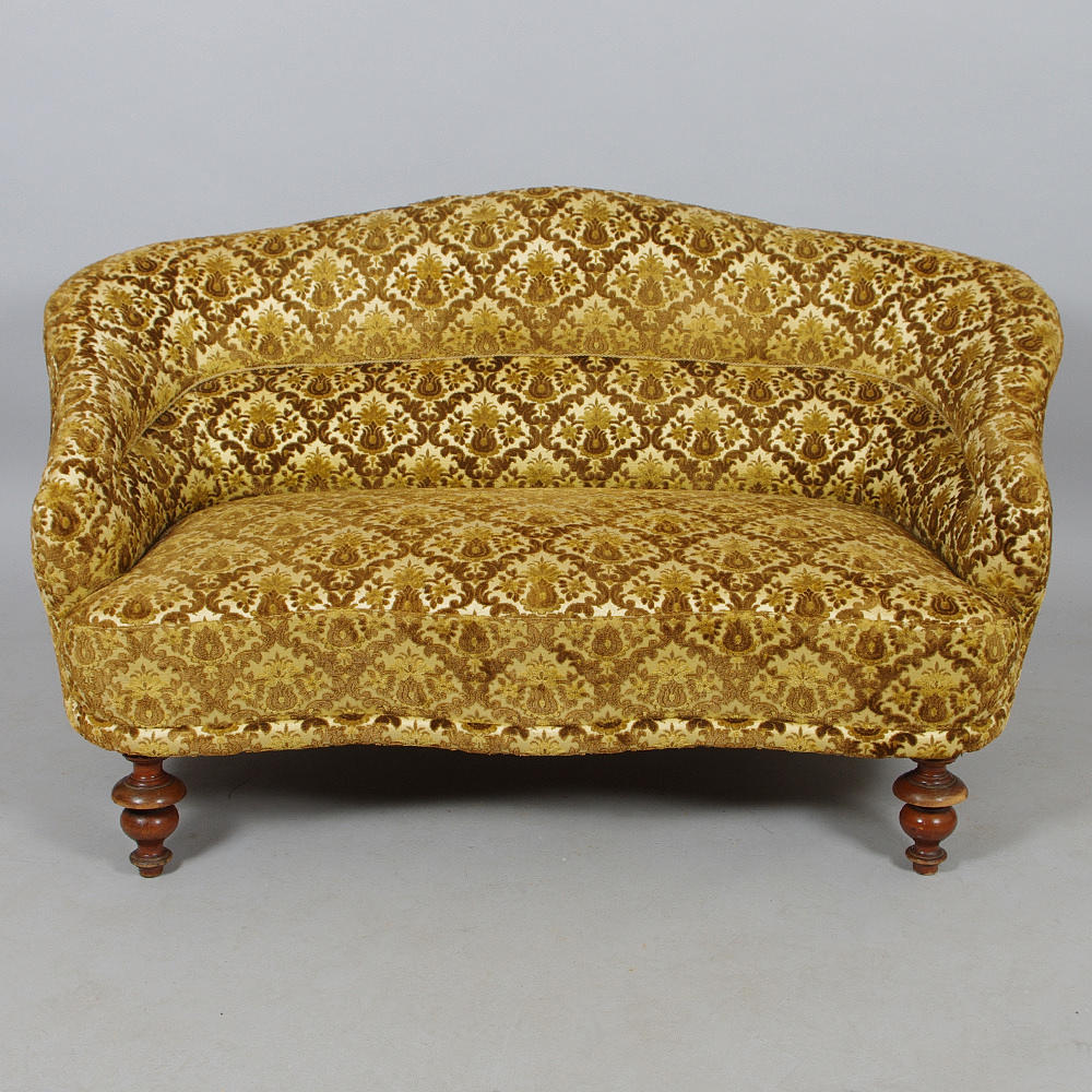 SOFFA, plysch, rokokostil, 1880-tal.