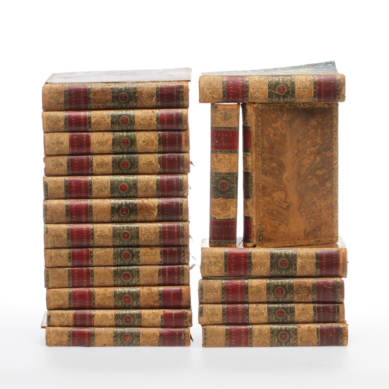 SHAKESPEARES SAMLADE VERK, 19 volymer, "Bell´s edition, The plays of Shakspere".