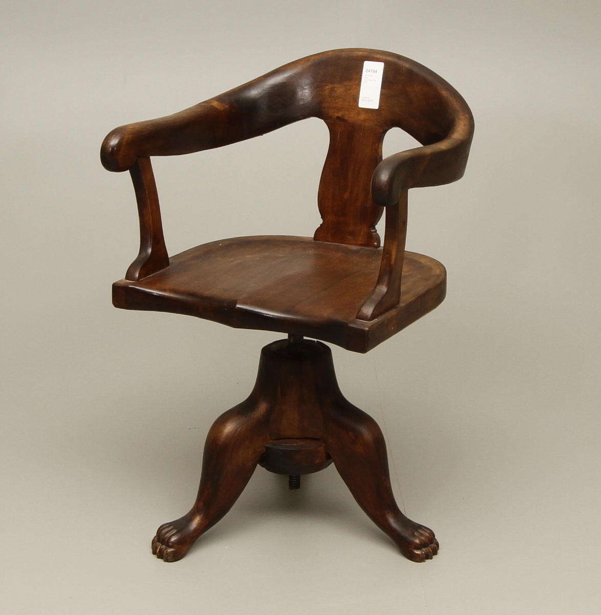 SKRIVSTOL med snurrfunktion, ca 1900.