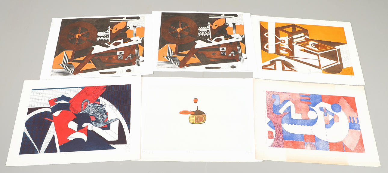 UZO EGONU (NIGERIAN, 1931-1996). A FOLIO OF ELEVEN COLOUR ETCHINGS.