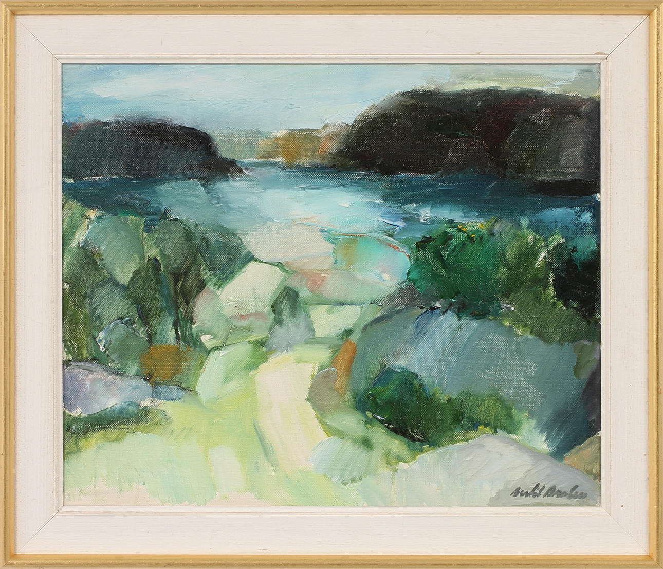 BERTIL BROLIN. "Vid kusten", olja på duk, signerad.