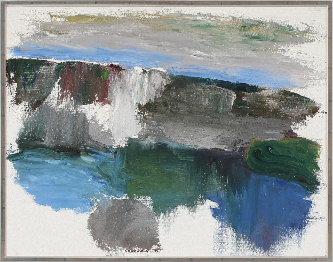 JOHNNY COLEBRING. Komposition, olja på duk, signerad.