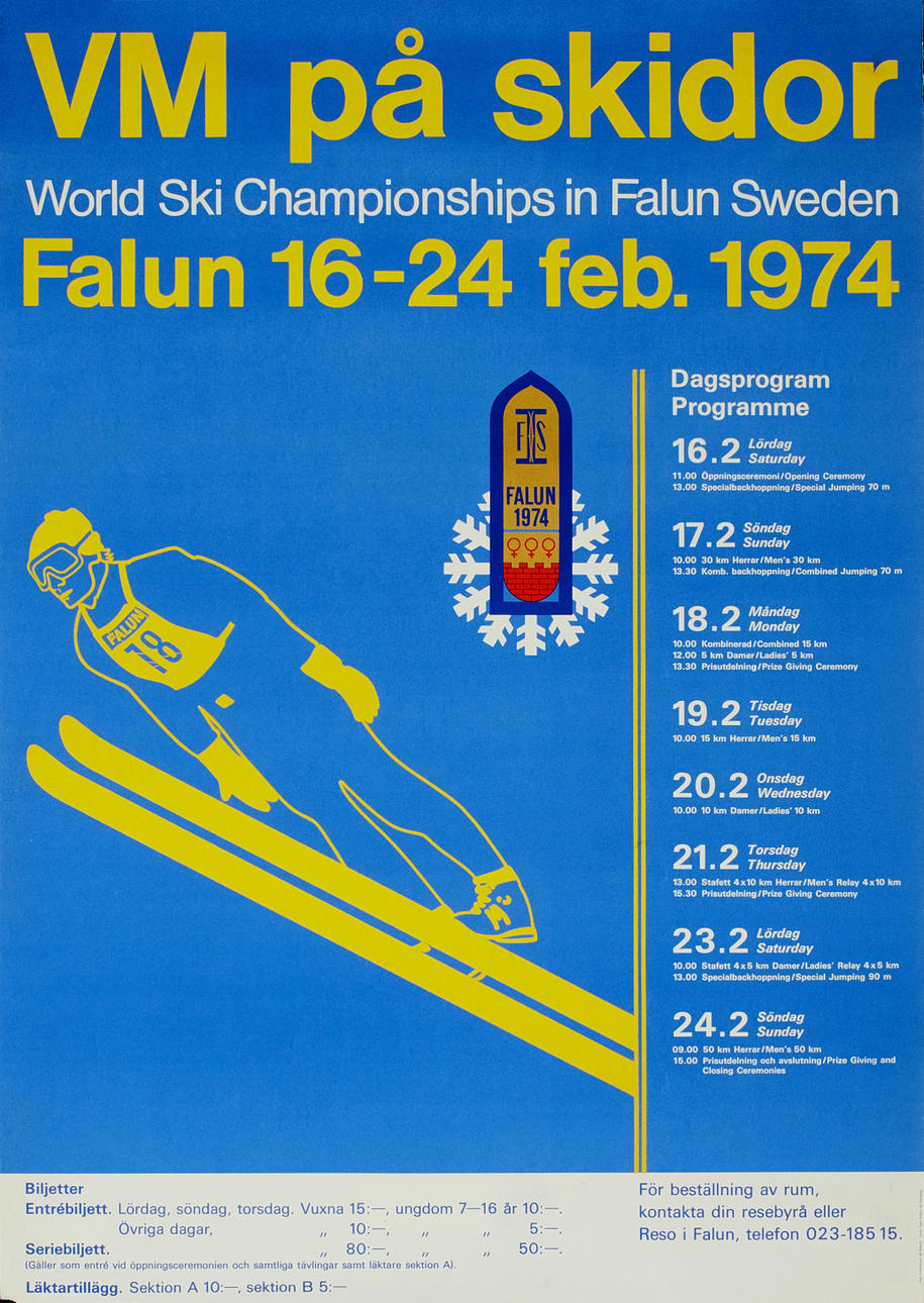 SKIING WC FALUN, 1974, poster.