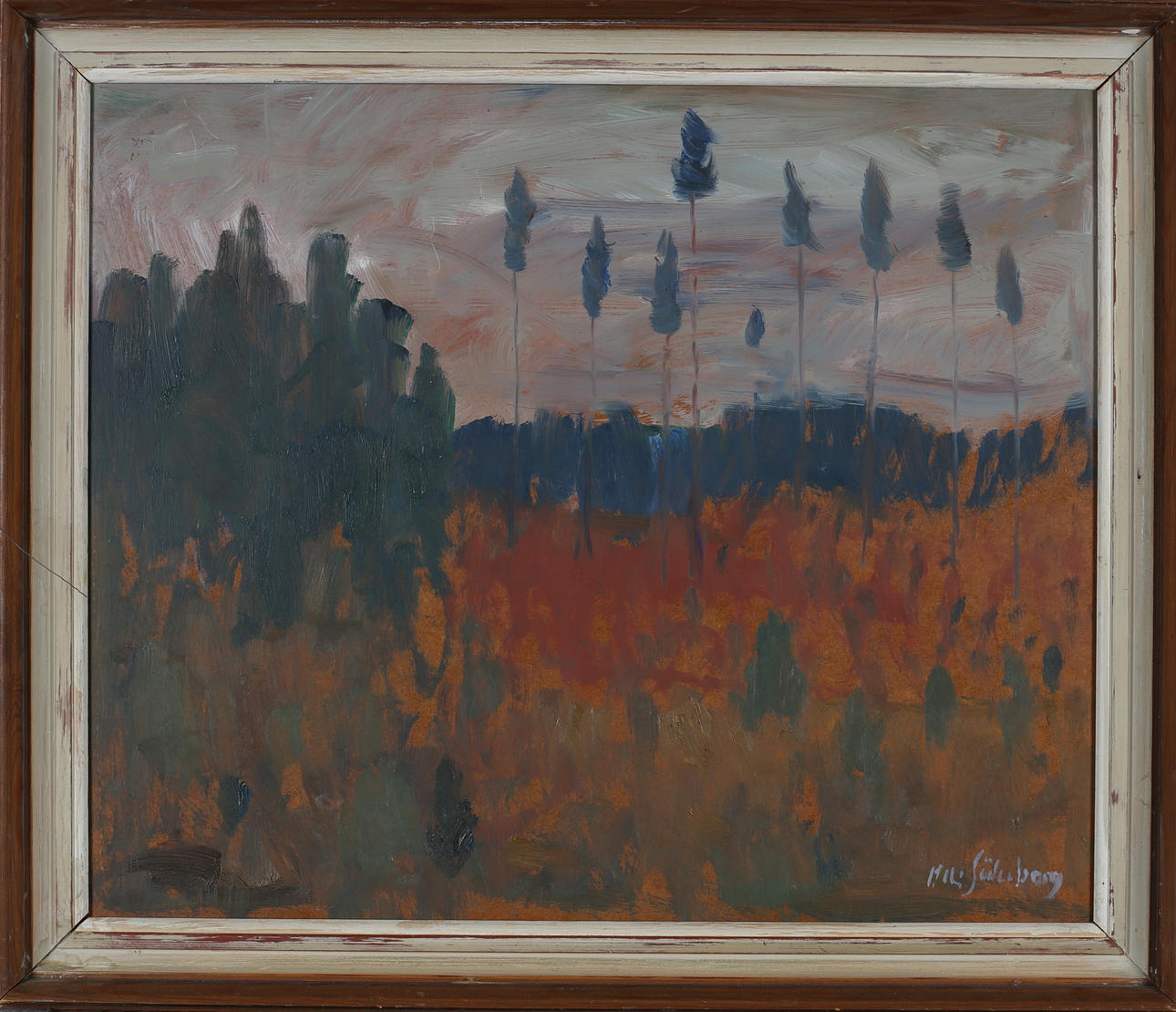 NILS SÖDERBERG. Autumn motif, oil on Board, signed.