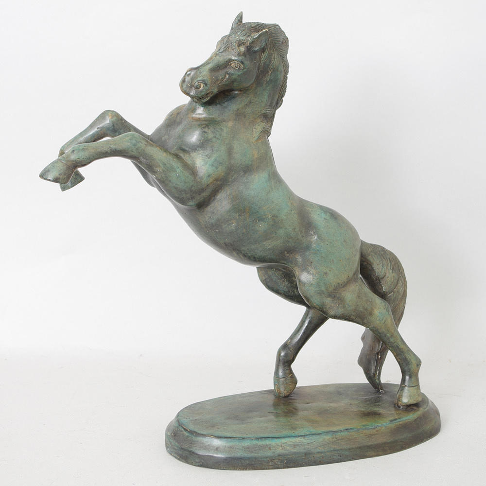 SKULPTUR, häst, patinerad brons, samtida.
