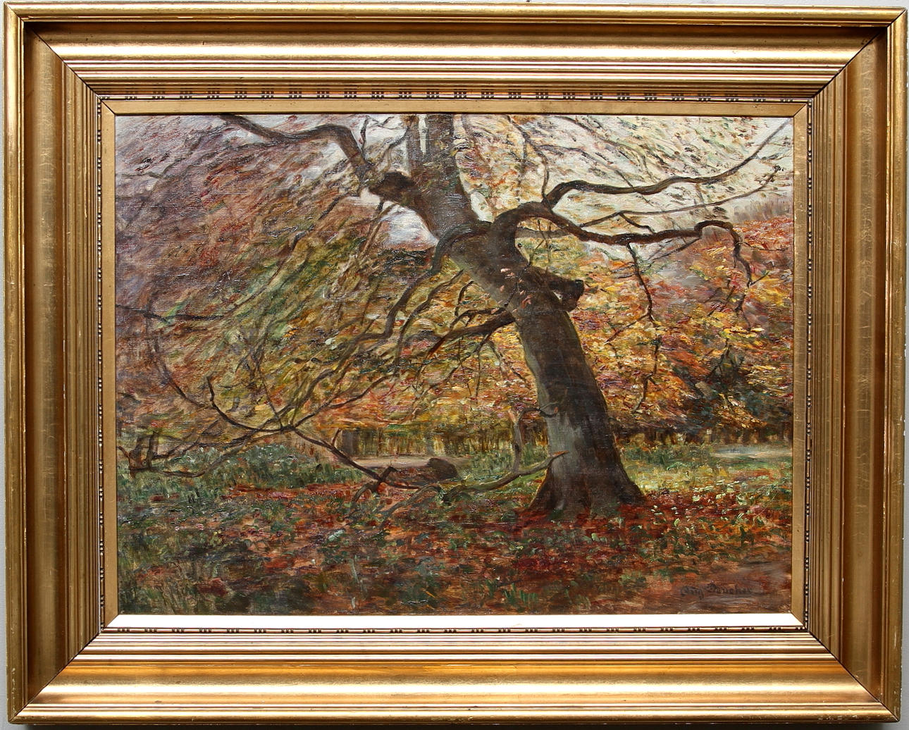 AUGUST DENCKER. Oil on canvas, signed.