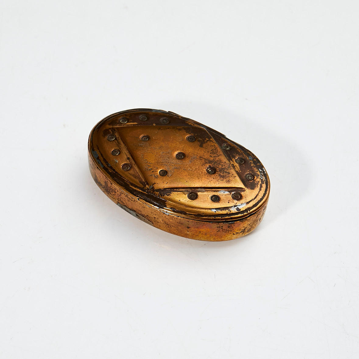 SNUSDOSA, 1700-tal, koppar, oval form.