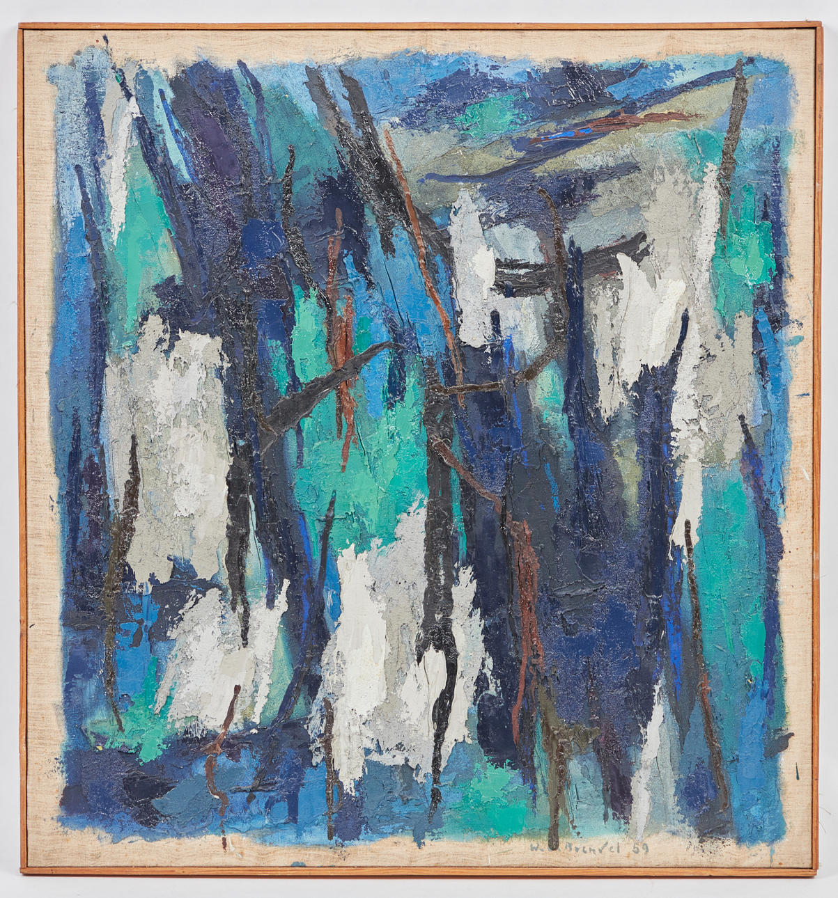 WALTER L. BRENDEL. Gemälde, 'Grün Blau Durchbrechend', 1959.