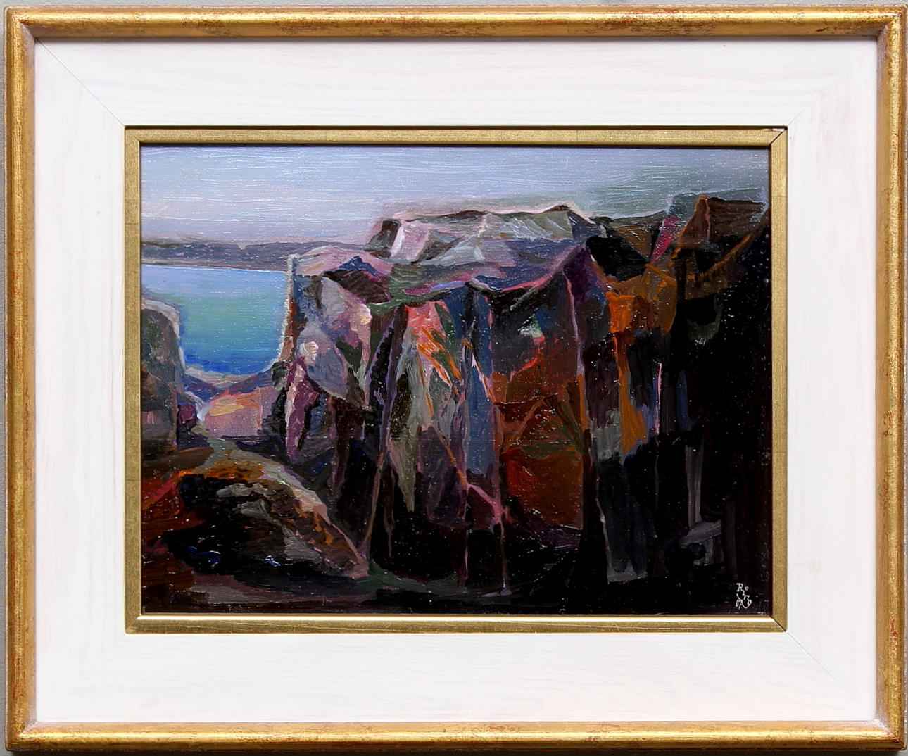 GEORG RING. "Strandklippor (Tylösand)", signerad och daterad 67.