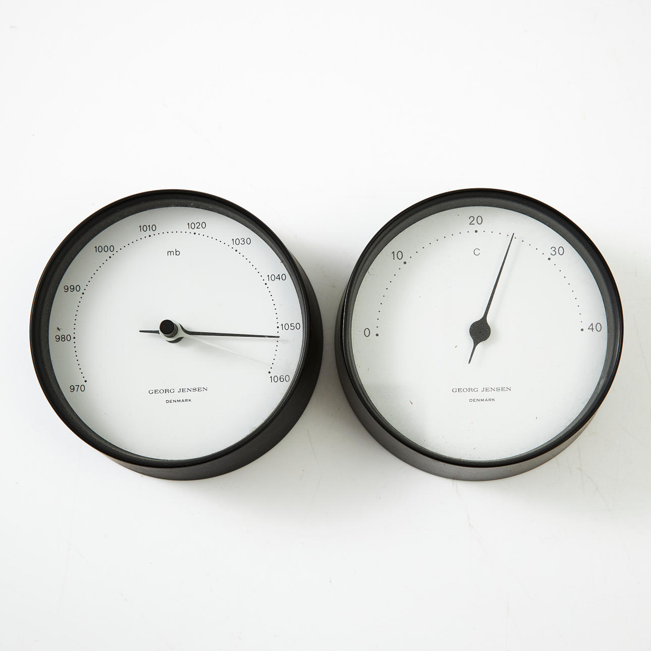 HENNING KOPPEL. Termometer og barometer, Georg Jensen, Danmark, 1970'erne.