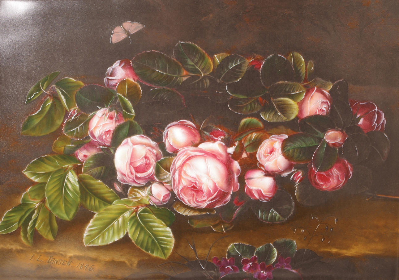 STILLEBEN efter J.L. Jensen, målad porlsin, Royal Copenhagen.