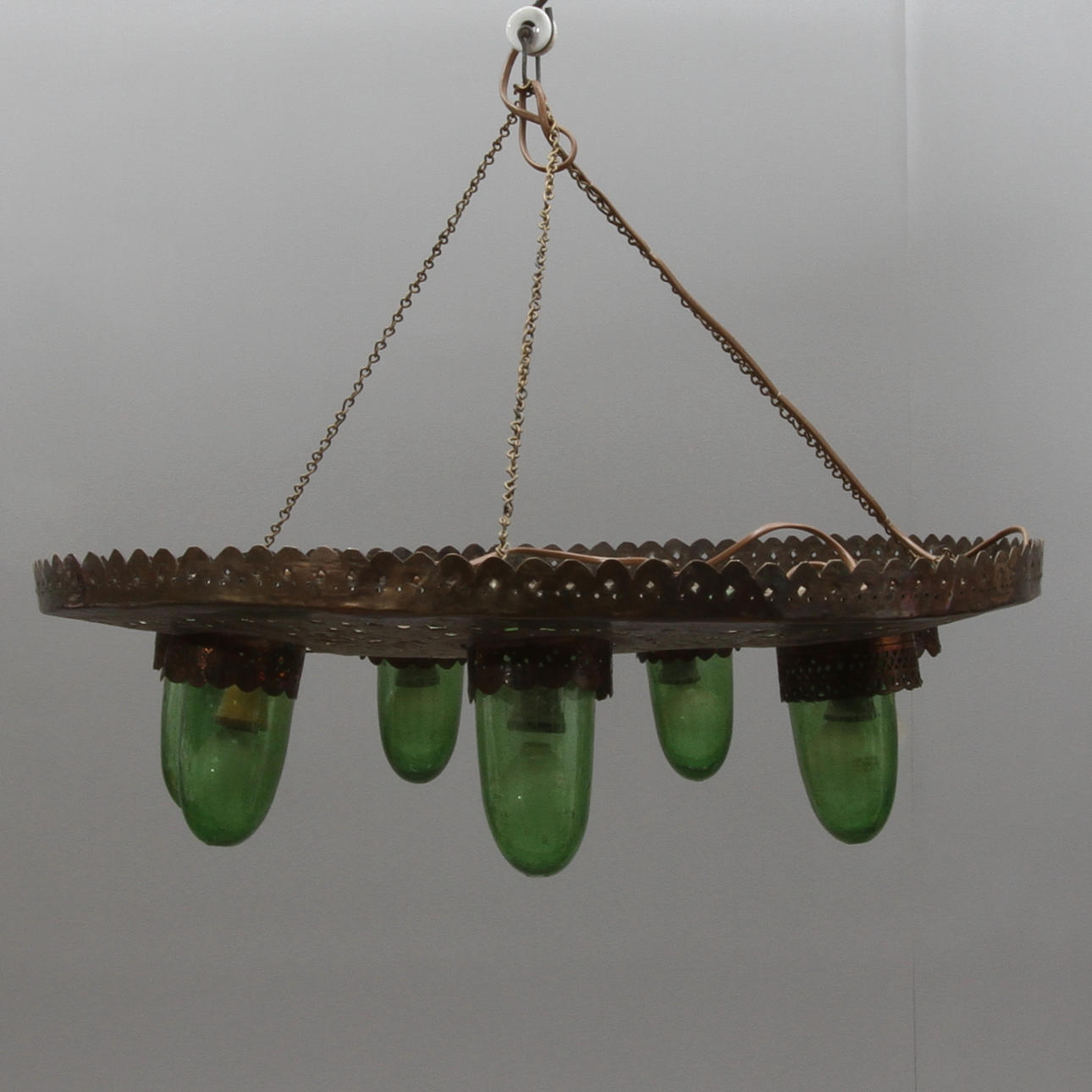 TAKPLAFOND, metall och glas, orientalisk, 1900-tal.