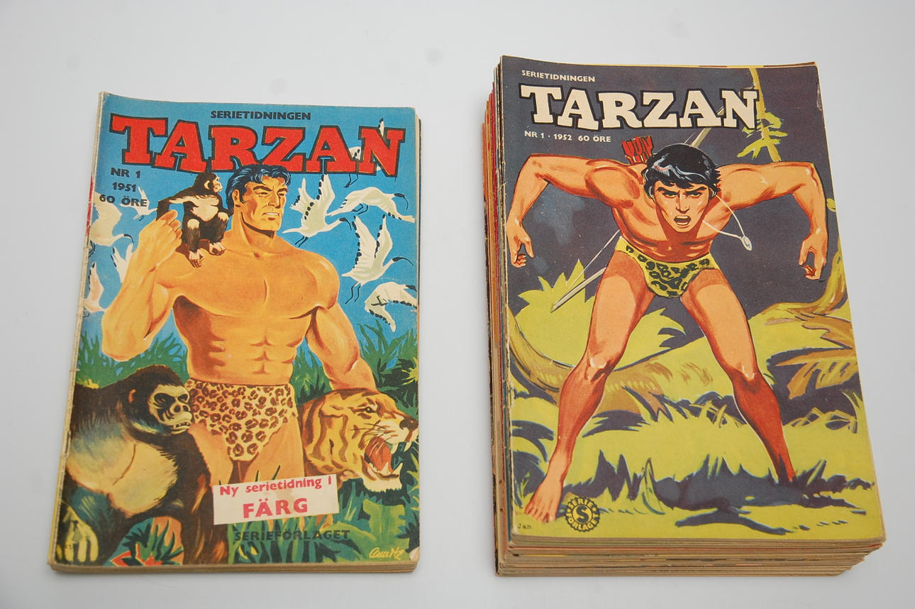 SERIETIDNINGAR, " TARZAN " kompletta årgångar, 1951, 1952.