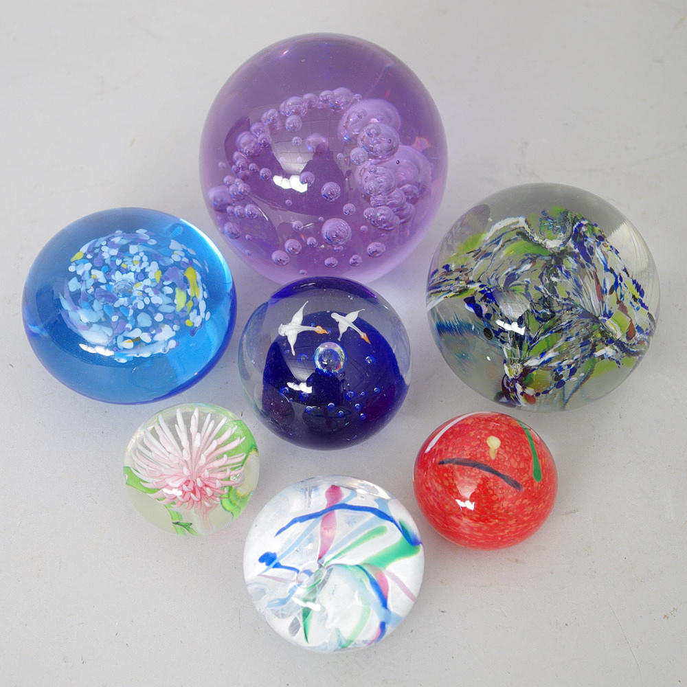 BREVPRESSAR, 7 stycken, glas, Åfors m.fl.