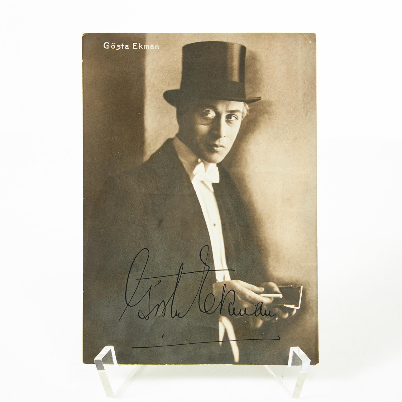 GÖSTA EKMAN D. Ä. POSTCARD WITH AUTOGRAPH.