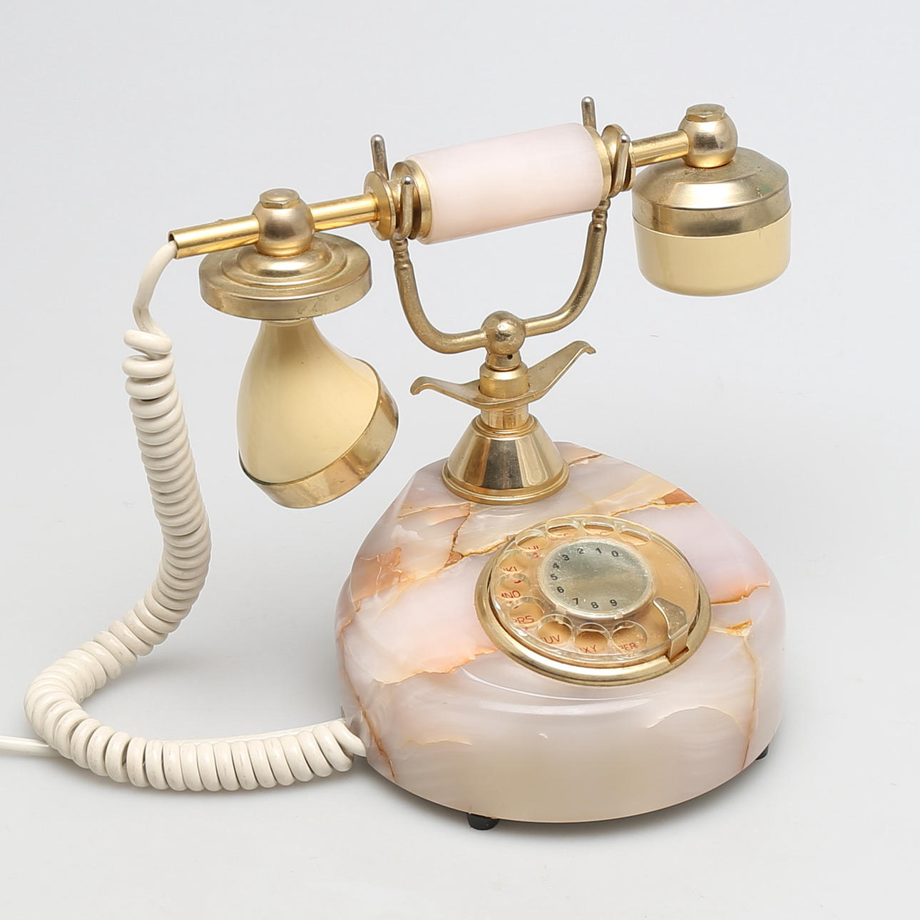 TELEFON i onyx och 18K guld plätering, Onix telephone, Italien, 1970-tal.