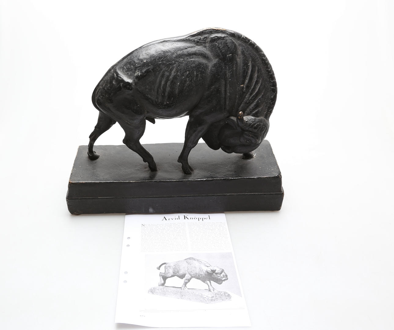 ARVID KNÖPPEL. SCULPTURE, plaster, bisonox, bronzed/painted, signed.