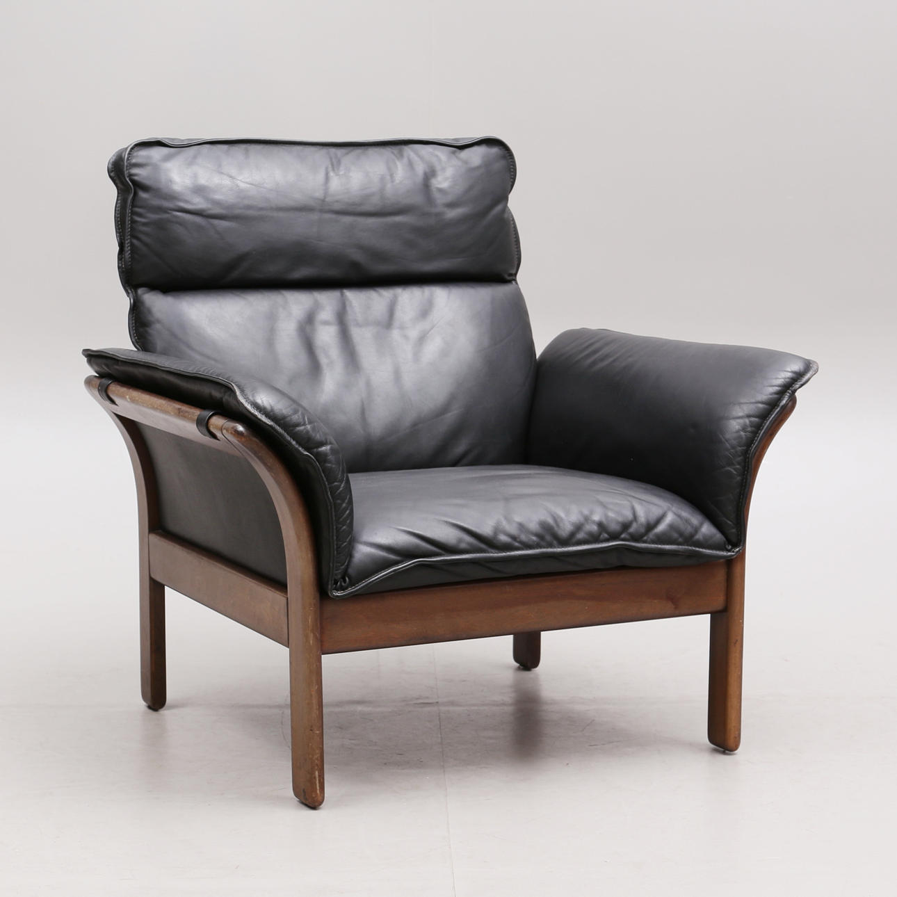 LÆNESTOL, læder, Rolf Benz, 1968.