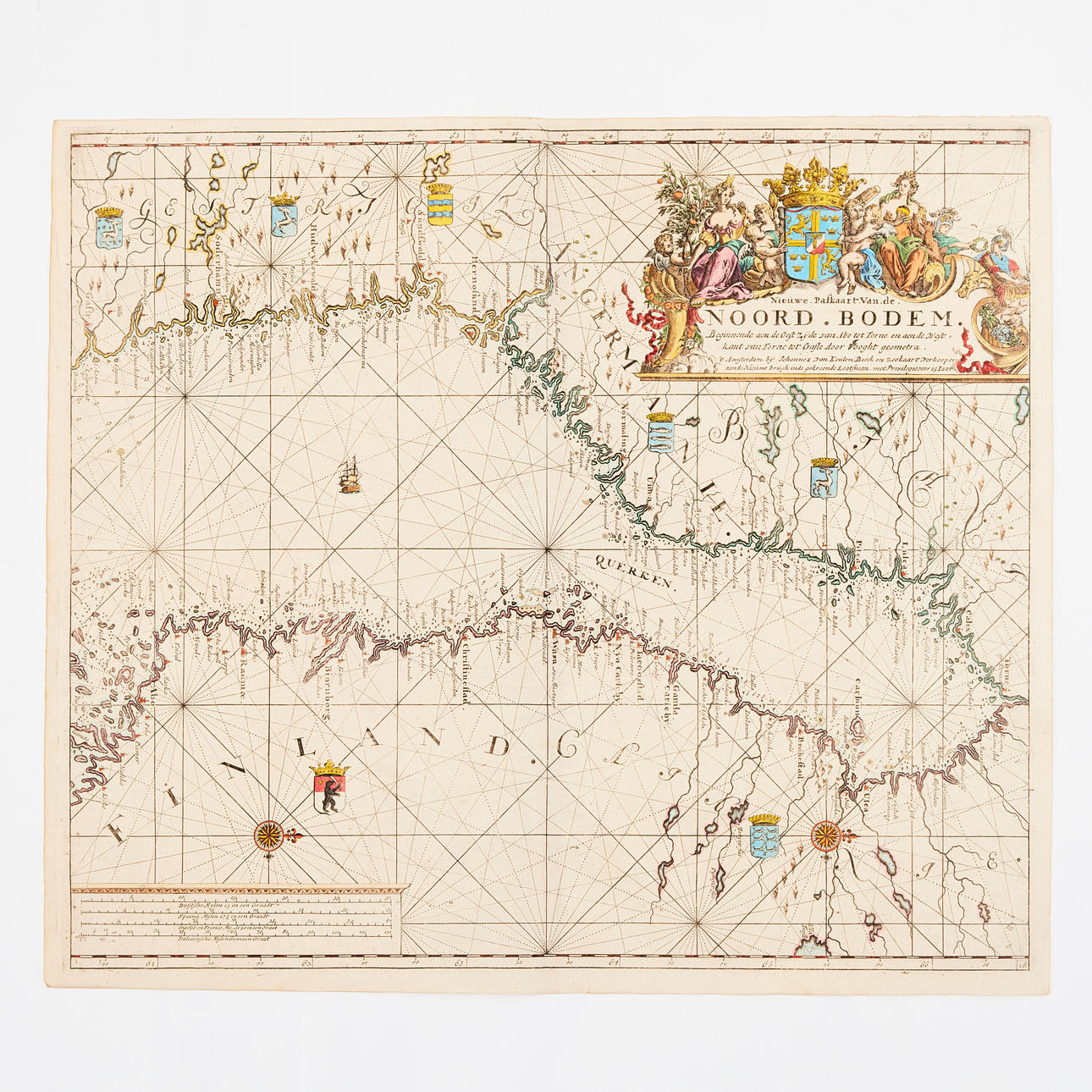 BOTTENVIKEN - SJÖKORT AV VAN KEULEN, CA 1720.