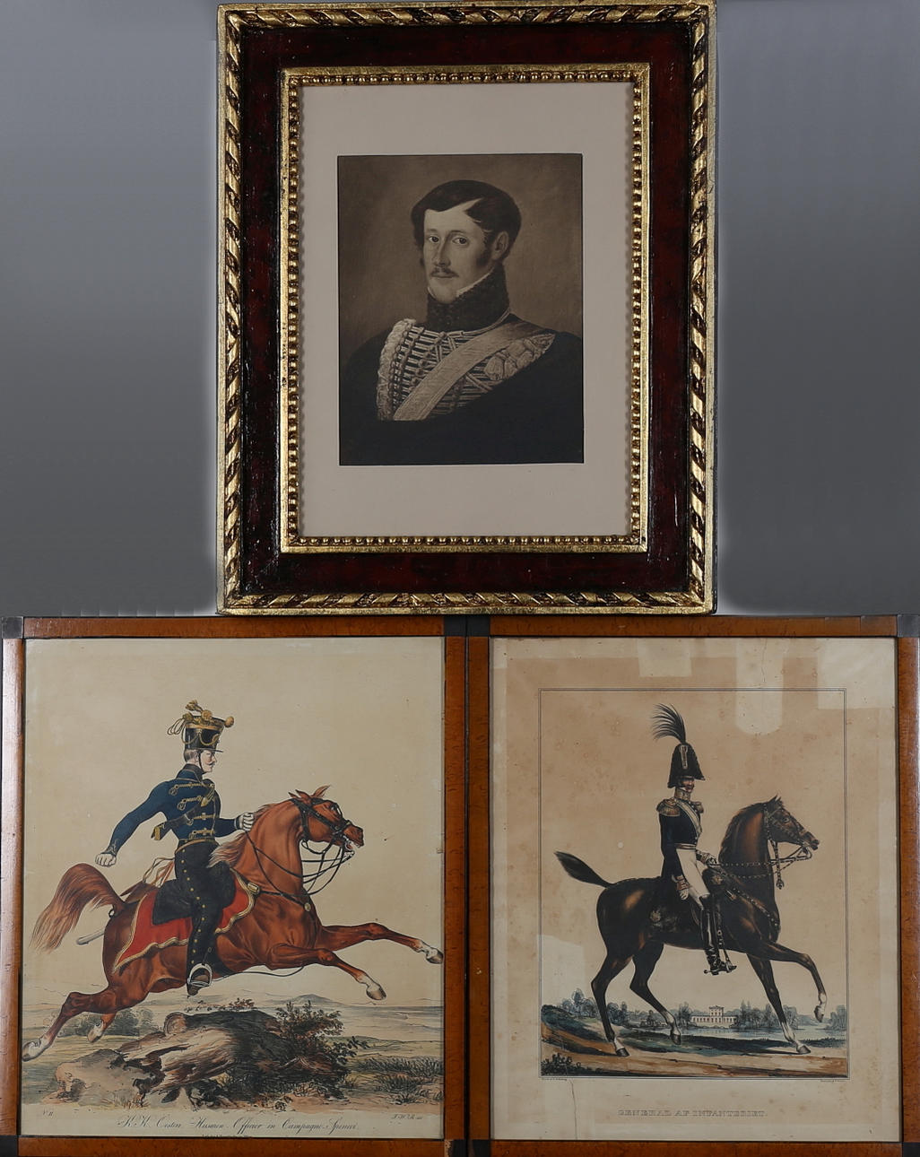 TRYCK, 3 st, handkolorerade 1800-tal.