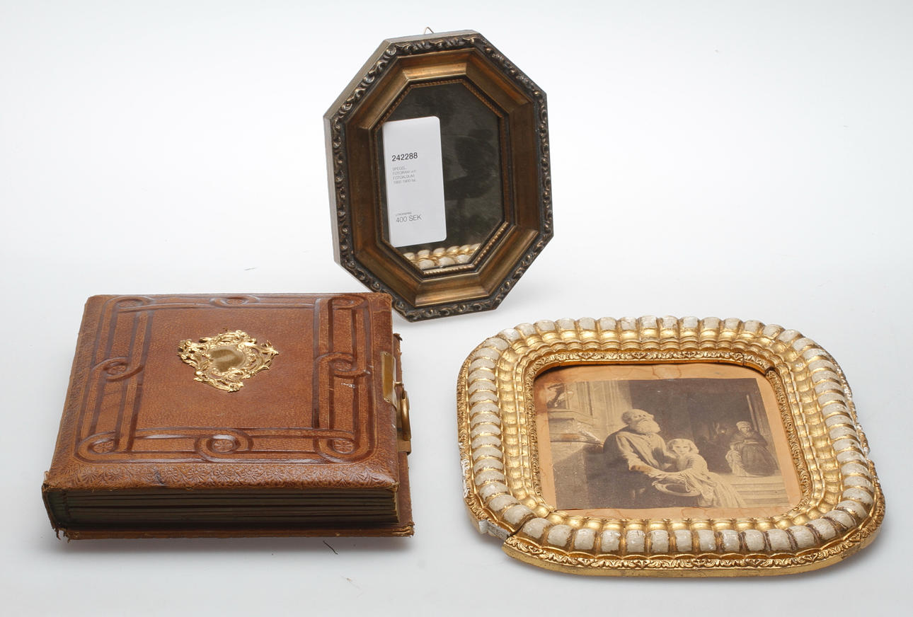 SPEGEL, FOTORAM och FOTOALBUM, 1800-1900-tal.