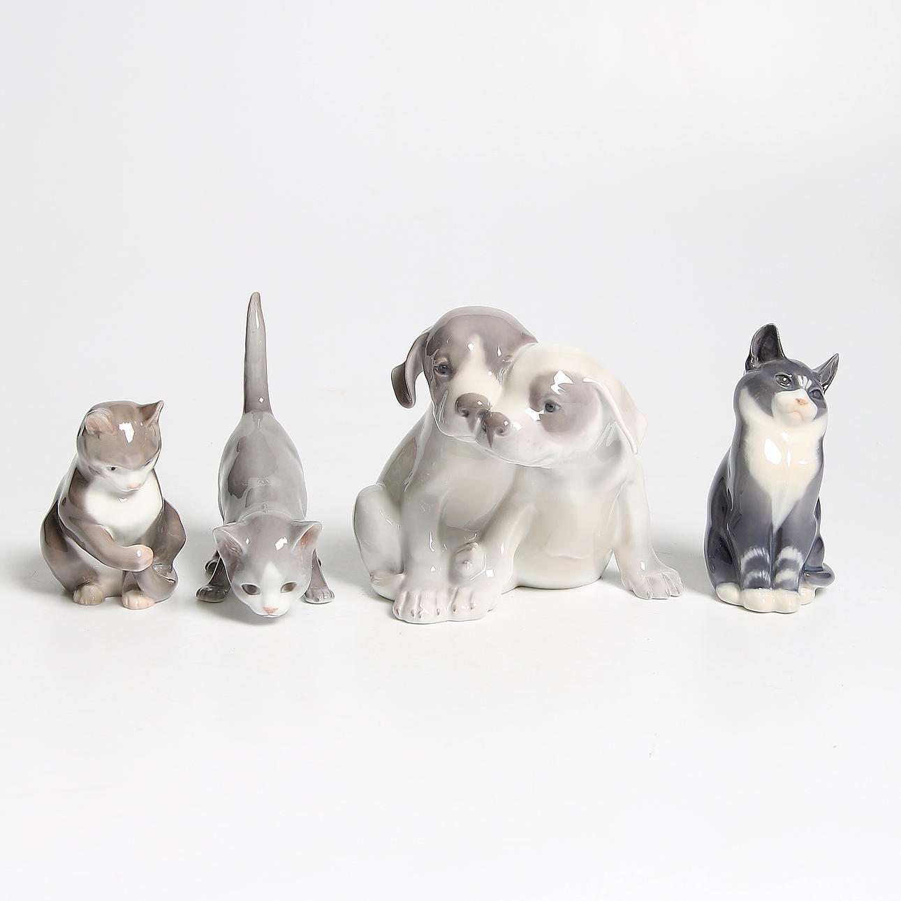 FIGURINER, 4 st, porslin, Royal Copenhagen, Bing & Gröndal.