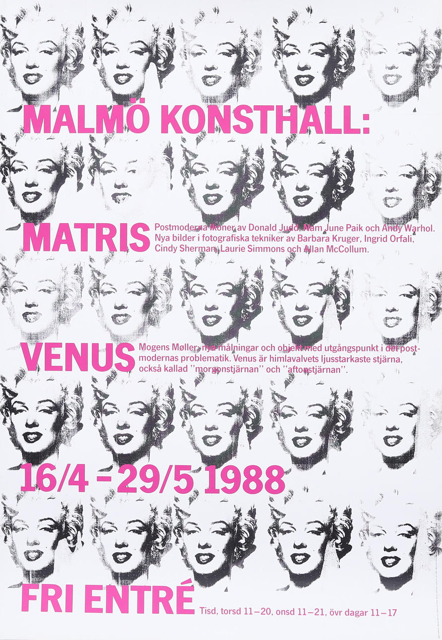 EXHIBITION POSTER, multiprint, Matris, Venus, Malmö Konsthall.