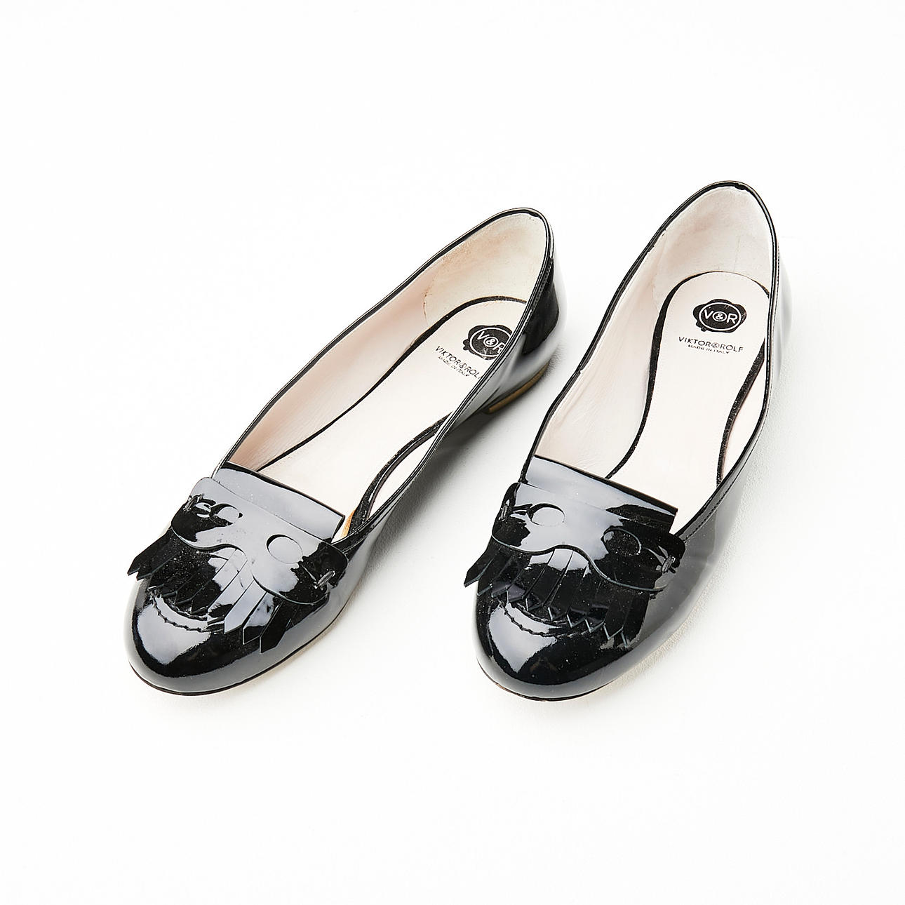 VIKTOR & ROLF, ballerina shoes, size 40, clear lacquer.