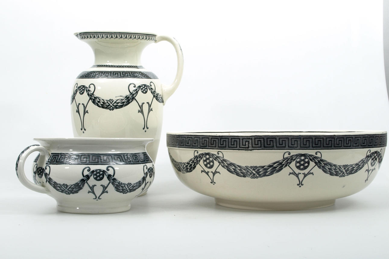 TVÄTTSET, porslin, 6 delar, "Athens", Wedgwood, England.