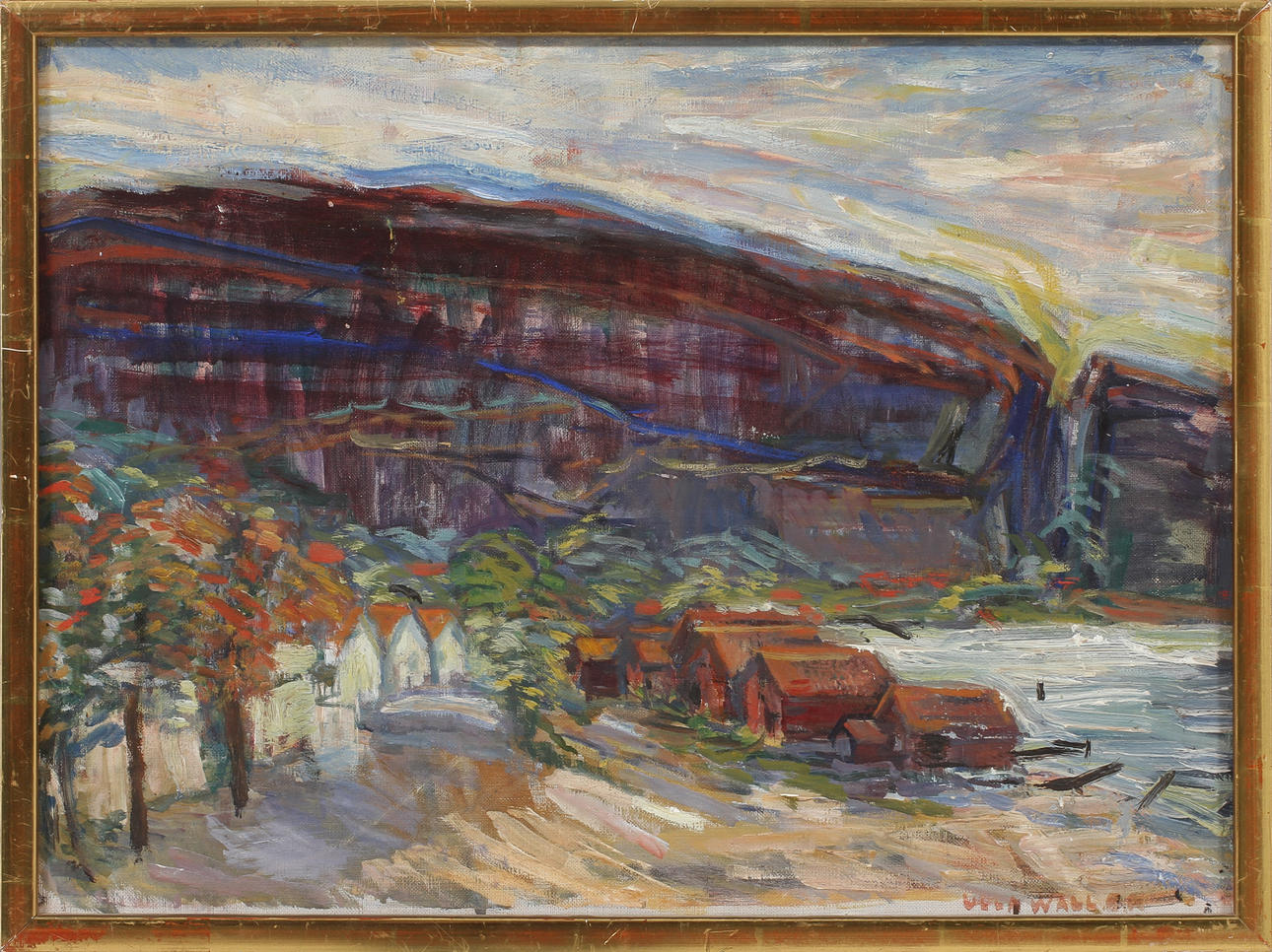 ULLA WALLER. Motiv från Fjällbacka. Olja på duk, signerad.