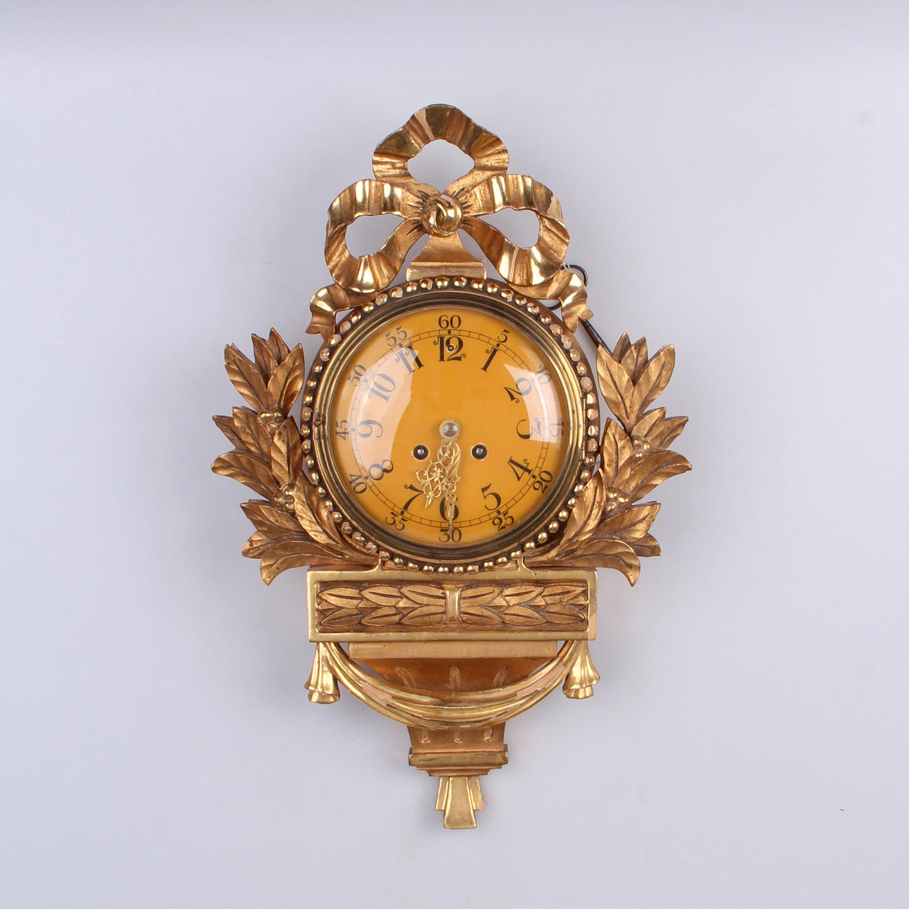 VÄGGPENDYL, förgylld, gustaviansk stil, Union, J.P Brandt, 1900-talets första hälft.