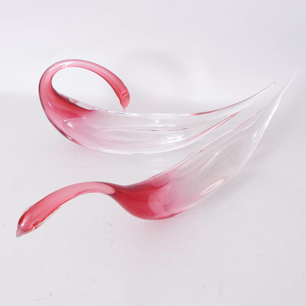 SKULPTURER, 2 stycken,glas, Pino Signoretto, Murano.