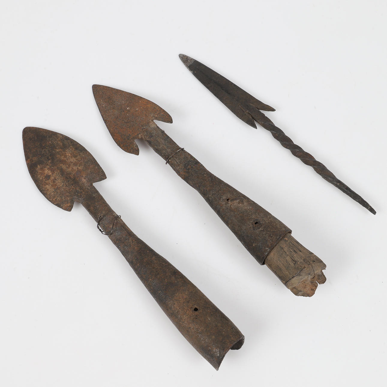 SPEAR TIPS, 3 pieces, forged, Africa.