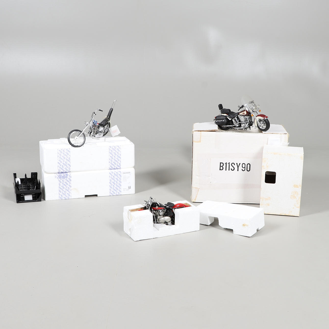 DREI FRANKLIN MINT MOTORRADMODELLE.