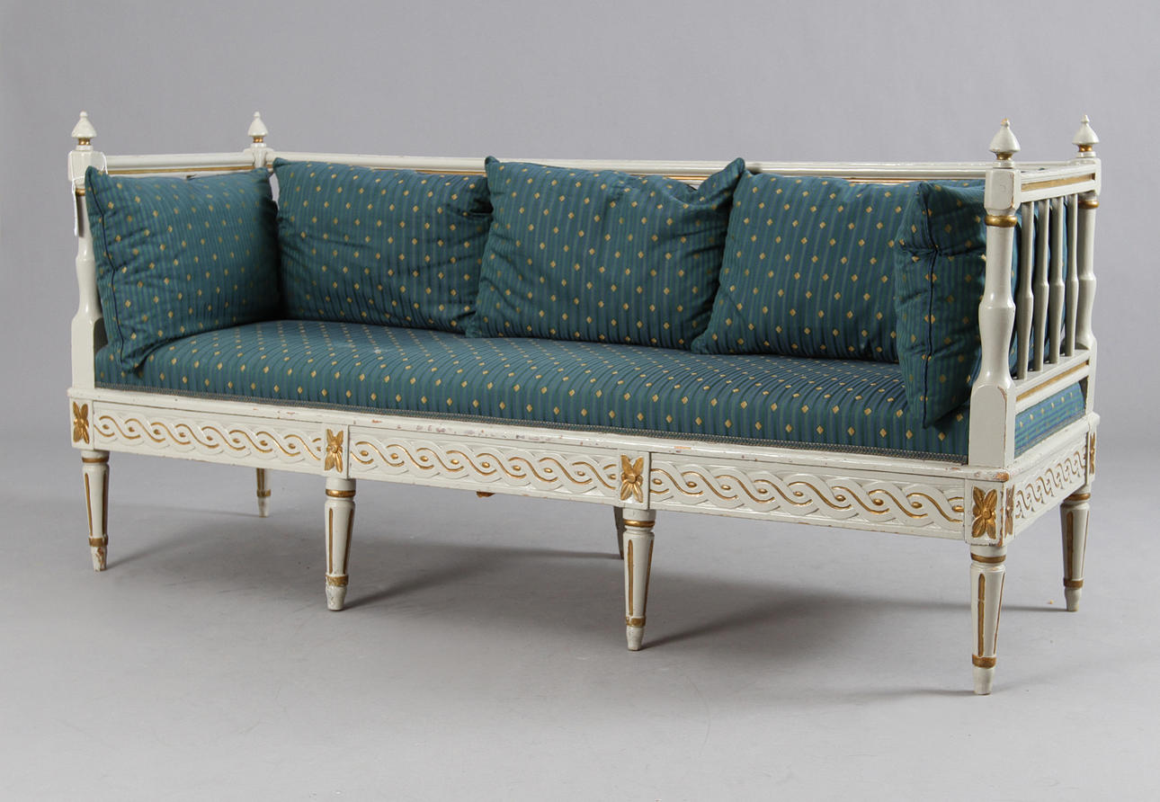 SOFFA, gråmålad, Sverige, sengustaviansk.