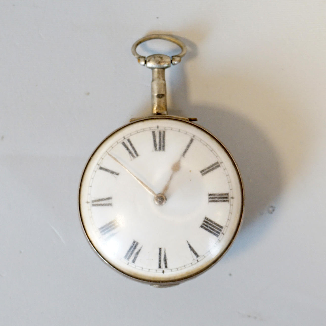 SPINDLE CLOCK, silver, Benjamin Harrisson, London 1810.