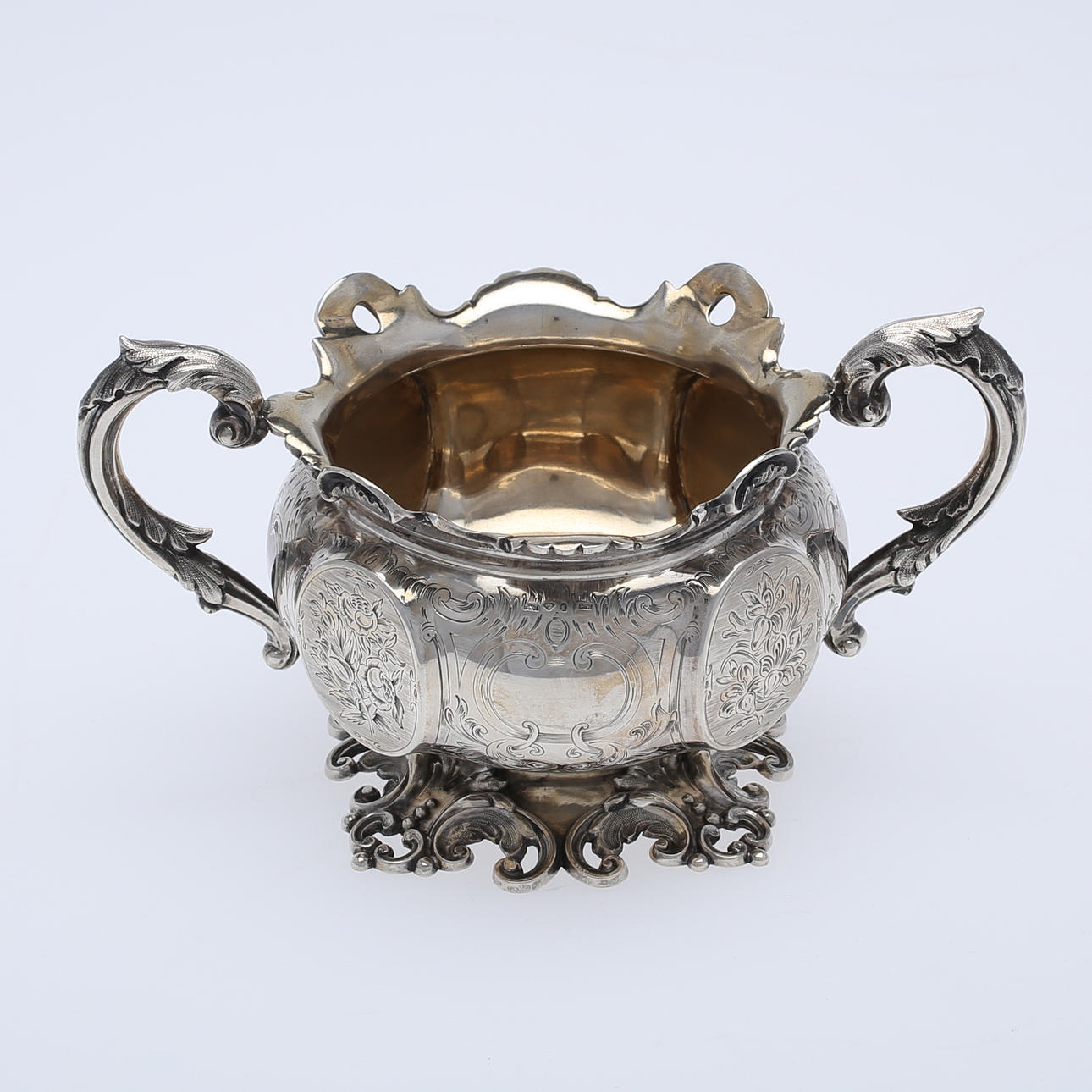 SOCKERSKÅL, silver, England, 1800-tal.