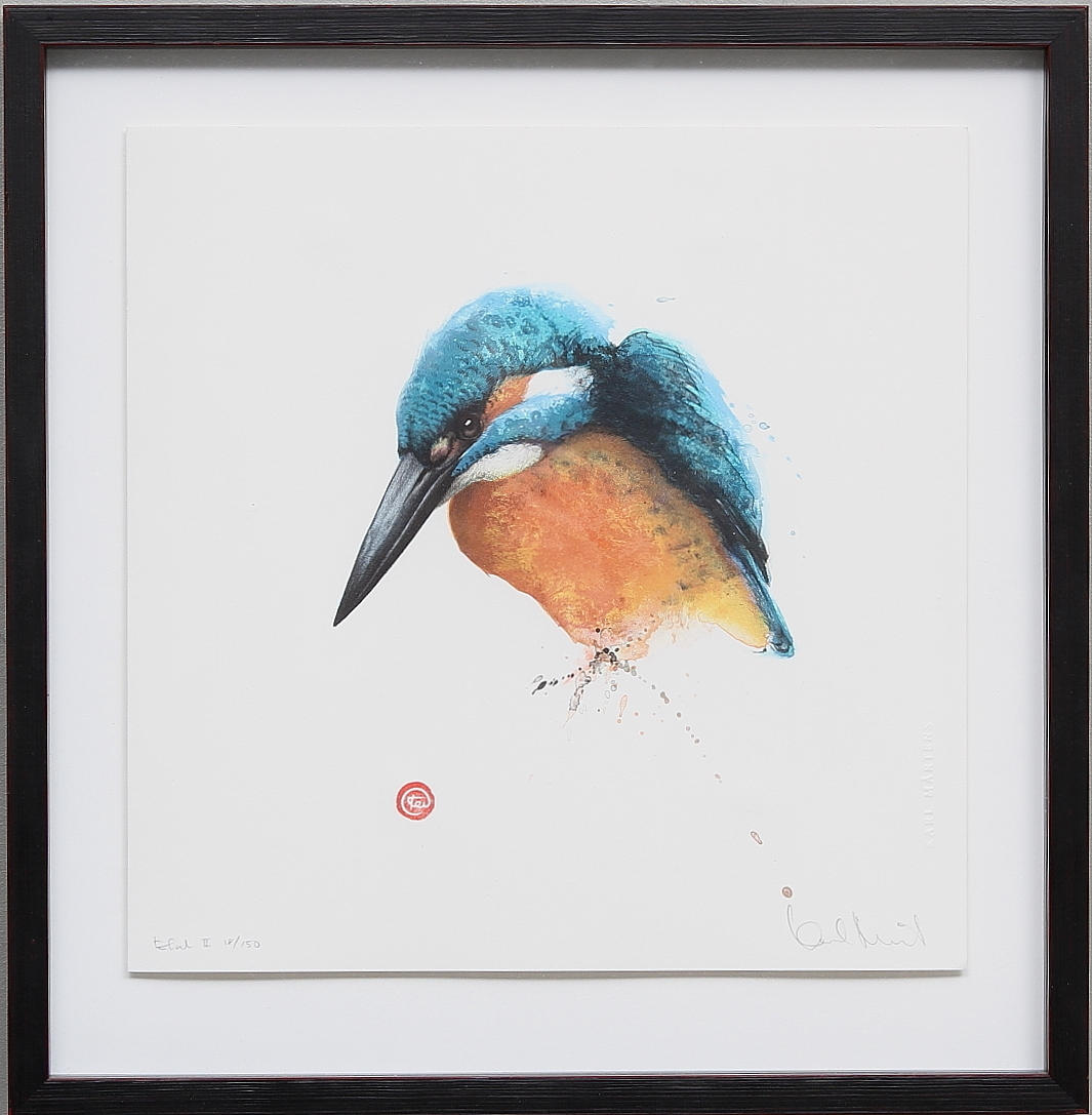 KARL MÅRTENS. litografi, signerad och numrerad 18/150, "Kungsfiskare".