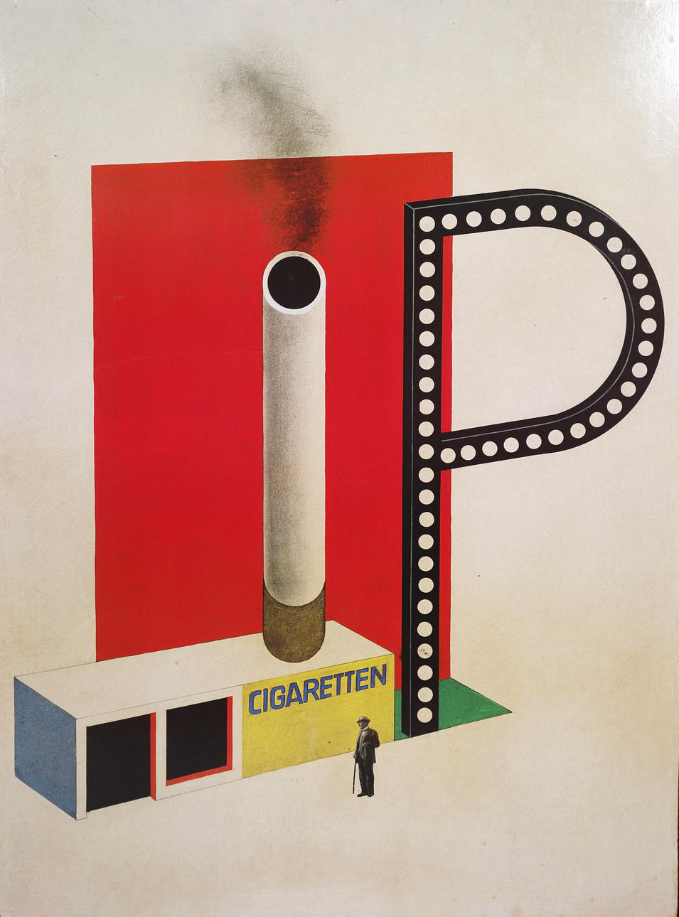 HERBERT BAYER (1900-1985). NACH. ZIGARETTEN, DRUCKEN AUF TABLEX.