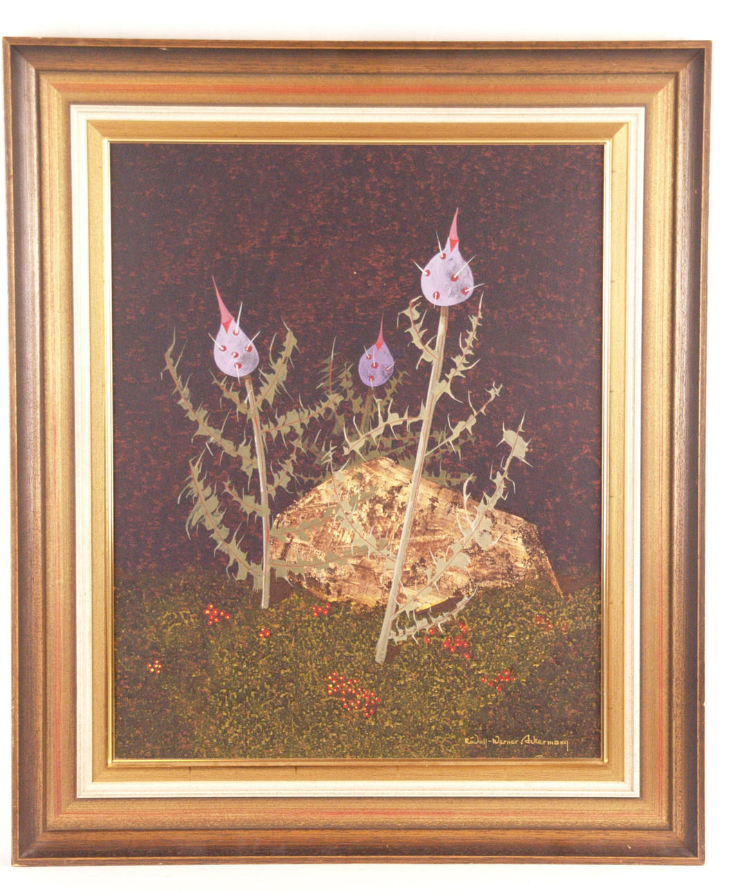 ACKERMANN, RUDOLF WERNER. Pintura, «Cardos plateados».